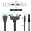 50CM USB3.0 Rear PCI Baffle Line Full Height Chassis DIY With Ear 20pin Transfer Cable(Black)
