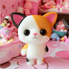 Little Cute PVC Flocking Animal Calico Cat Dolls Creative Gift Kids Toy, Size: 5.5*3.5*6.5cm(White)