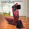 For Samsung Galaxy A05 Shield Frame Holder MagSafe Phone Case(Red)
