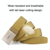AWMN Men Nylon Canvas Cargo Jeans Casual Buckle Belt, Length: 120cm(Silver Buckle Wolf Brown)