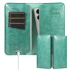 PU Flip Double Phone Card Slot Case, Size:19 x 11cm(Green)