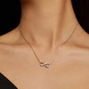 Sterling Silver Plated Mobius Ring Moissanite Necklace