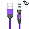 2m 3A Output USB to 8 Pin 540 Degree Rotating Magnetic Data Sync Charging Cable(Purple)