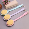 2 PCS Back Massage Bath Brush Nylon Brush Head Long Handle Bath Rubbing Brush(Pink)