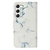 For Samsung Galaxy S25 5G Colored Drawing Marble Pattern Leather Phone Case(White Marble)