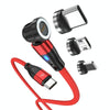 ENKAY PD60W Type-C to Type-C / 8 Pin / Micro USB Magnetic 540 Degrees Rotating Fast Charging Cable, Length:2m(Red)