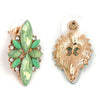 Five-leaf Petal Crystal Earrings Pink Diamond Earrings Simple Jewelry(Light green)