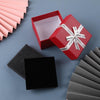 10 PCS Bowknot Jewelry Gift Box Square Jewelry Paper Packaging Box, Specification: 8x8x3.5cm(Red)