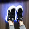 USB Charging LED Light Shoes Couples Casual Sneakers Hip-Hop Luminous Shoes, Size: 41(White Black)