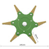 Toothed Mower Blade Six-Leaf Cyclone Blade Agricultural Weeder Parts(Golden Blade Bagged Yellow)