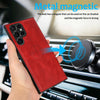 For Samsung Galaxy S22 Ultra 5G Calf Texture 2 in 1 Detachable Magnetic Back Cover Leather Case(Red)