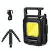 Double Sided COB Flashlight Mini Keychain Light Camping Light With Stand