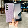 For Samsung Galaxy Z Fold4 5G Magnetic Axis Pearlescent Shell Texture Phone Case(Purple)