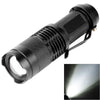 SK68 180lm Zoom Lens LED Flashlight, CREE Q3-WC LED,  1-Mode, White Light, with Clip(Black)