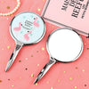 Mini Handle Vanity Mirror Portable Hand-held Vanity Mirror, Random Pattern Delivery