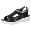Women Breathable Platform Sandals Flying Woven Wedge Beach Sandals, Size: 40(black)
