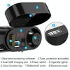 3A Motorcycle Multi-functional Cigarette Lighter Socket Voltmeter + Cigarette Lighter Socket + Dual USB