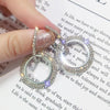 Rhinestone Crystal Earrings Round Earrings for Woman(Gold)