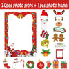 21pcs /Set Christmas Party Decoration Children Adults Quirky Photo Frame Handheld Photo Props