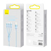 Baseus StarSpeed 3.5A USB to 8 Pin + Type-C + Micro USB 3 in 1 Fast Charging Data Cable, Length:1.2m (Blue)