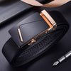 115cm Men Leather Automatic Buckle Belt Business Style Waist Band(K902 Golden)