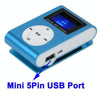 TF / Micro SD Card Slot MP3 Player with LCD Screen, Metal Clip(Baby Blue)