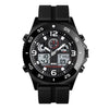SKMEI 1538 Multi-Function Time Large Dial Steel Belt Men  Casual Sports Electronic Watch(Black-Silicone Belt)