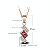 18k Gold Plated Irregular Geometry Crystal Pendant Necklace For Female, 43*13 mm(red)