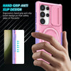 For Samsung Galaxy S24 Ultra 5G Sliding Camshield MagSafe Holder TPU Hybrid PC Phone Case(Purple Pink)