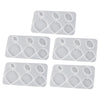 5pcs DIY Crystal Epoxy Earrings Silicone Mold Pendant Jewelry Mold, Spec: Round Diamond