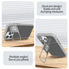 For iPhone 13 Folding Holder Carbon Fiber MagSafe Phone Case(Grey)
