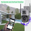 Dual Lens 4.5" HD Smart WiFi Security Camera Colour Night Vision - US Plug