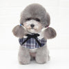 Navy Blue Grid Dog Shawl L (25-30cm Neck) - Bow Tie & Bib