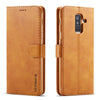 For Galaxy A6 Plus (2018) LC.IMEEKE Calf Texture Horizontal Flip Leather Case, with Holder & Card Slots & Wallet(Yellow)