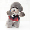 Dog Shawl with Bow Tie, Red Grid, M (20-25cm Neck)
