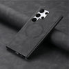 For Samsung Galaxy S25 Ultra 5G Solid Color Retro Magsafe PU Back Cover Phone Case(Black)