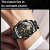 OLEVS 2859 Men Multifunctional Luminous Waterproof Quartz Watch(Black)