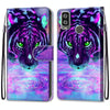 For Alcatel 1L (2021) Coloured Drawing Cross Texture Horizontal Flip PU Leather Case with Holder & Card Slots & Wallet & Lanyard(Tiger Drinking Water)