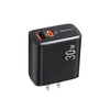 PD31 5V-20V 30W USB-C / Type-C + USB-A Multi Protocol Compatible Charger, US Plug(Black)