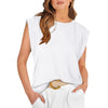 Women Summer Loose Top Basic T-Shirt Round Neck Casual Tank, Size: S(White)