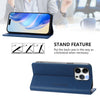 For iPhone 14 Pro Max RC01 Dual-Folded Magnetic Suction RFID Leather Phone Case(Dark Blue)