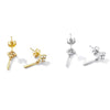S925 Sterling Silver Bright Ear Stud Women Earrings(Silver)