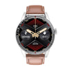 R6 1.32 inch Round Screen 2 in 1 Bluetooth Earphone Smart Watch, Support Bluetooth Call / Health Monitoring(Brown Leather Strap)