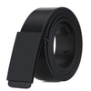 Dandali TT26 Men Fashion Black Flat Buckle Leather Belt Waistband, Length: 115cm