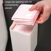 Bathroom Wall-mounted Sanitary Napkin Organizer Multifunctional Cotton Swab Tissue Box(Pink)