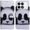For Xiaomi Poco F6 Pro Coloured Drawing Flip Leather Phone Case(Panda)