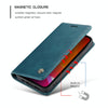 For iPhone 12 / 12 Pro CaseMe-013 Multifunctional Retro Frosted Horizontal Flip Leather Case with Card Slot & Holder & Wallet(Blue)