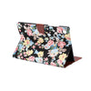 For Samsung Galaxy Tab A8 10.5 2021 X200 / X205 Flower Cloth Leather Smart Tablet Case(Black)