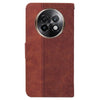 For Realme 13+ Global Geometric Embossed Leather Phone Case(Brown)