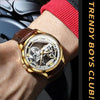 OLEVS 6661 Men Fashion Luminous Waterproof Mechanical Watch(White + Gold)
